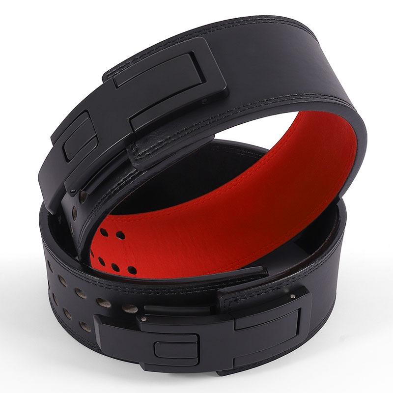 Leather Workout Belt - Weightlifting Belt Cowhide Leather Lever Buckle