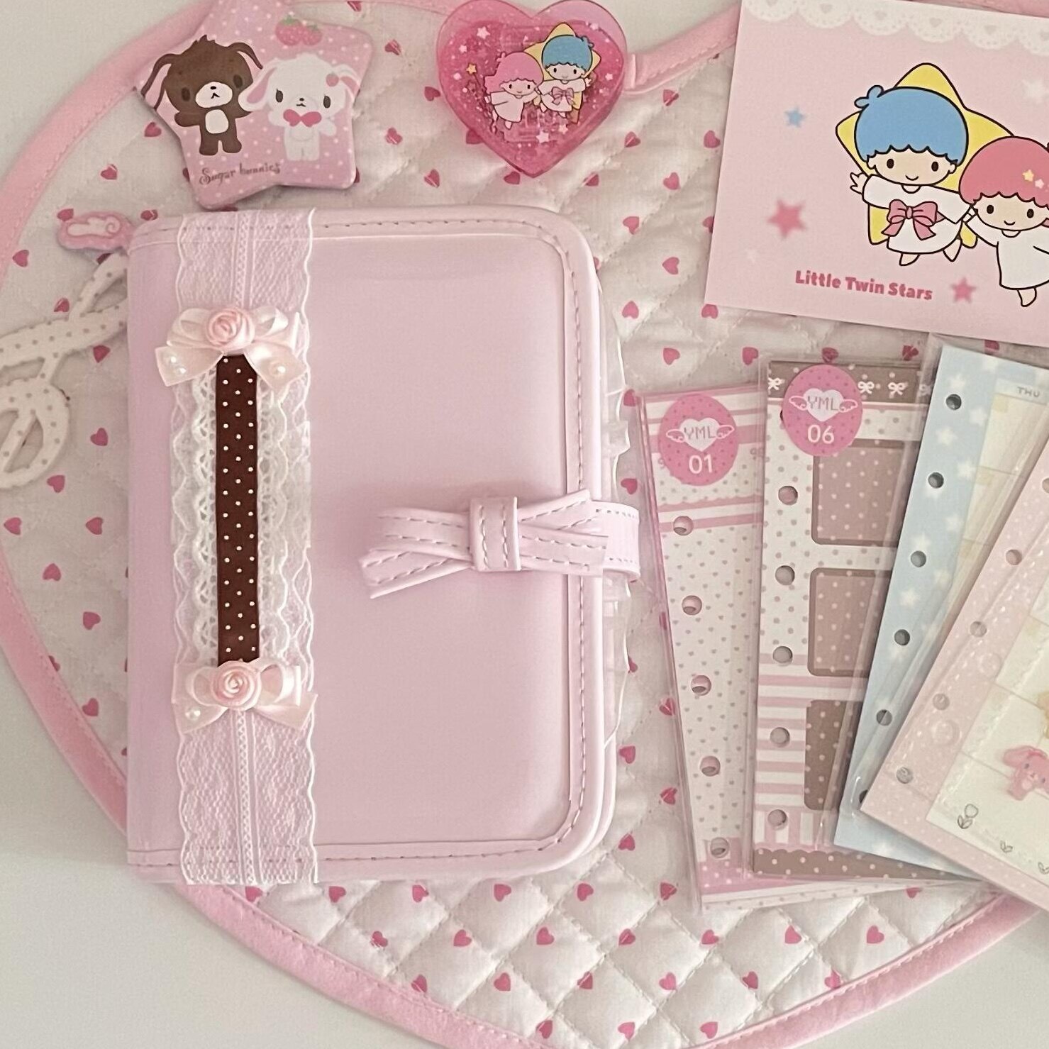 Pink Bowknot A7 Leather Binder - огляд і ціна Leather Work Diary